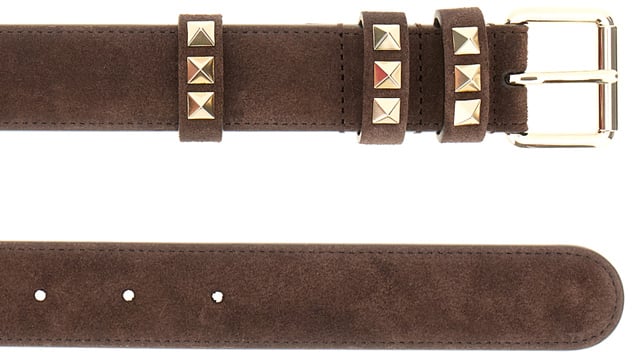 Valentino Garavani Chocolate suede belt Bruin