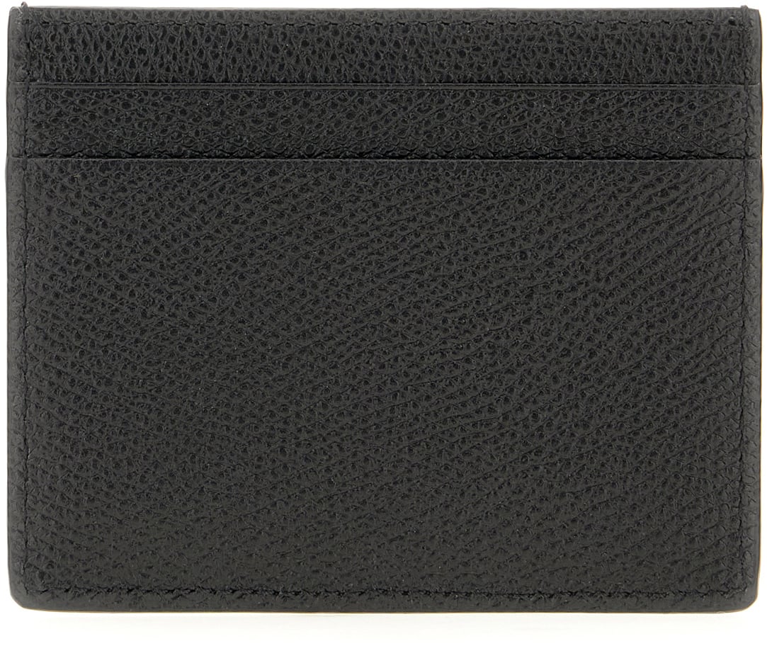 Valentino Garavani Black leather card holder Zwart