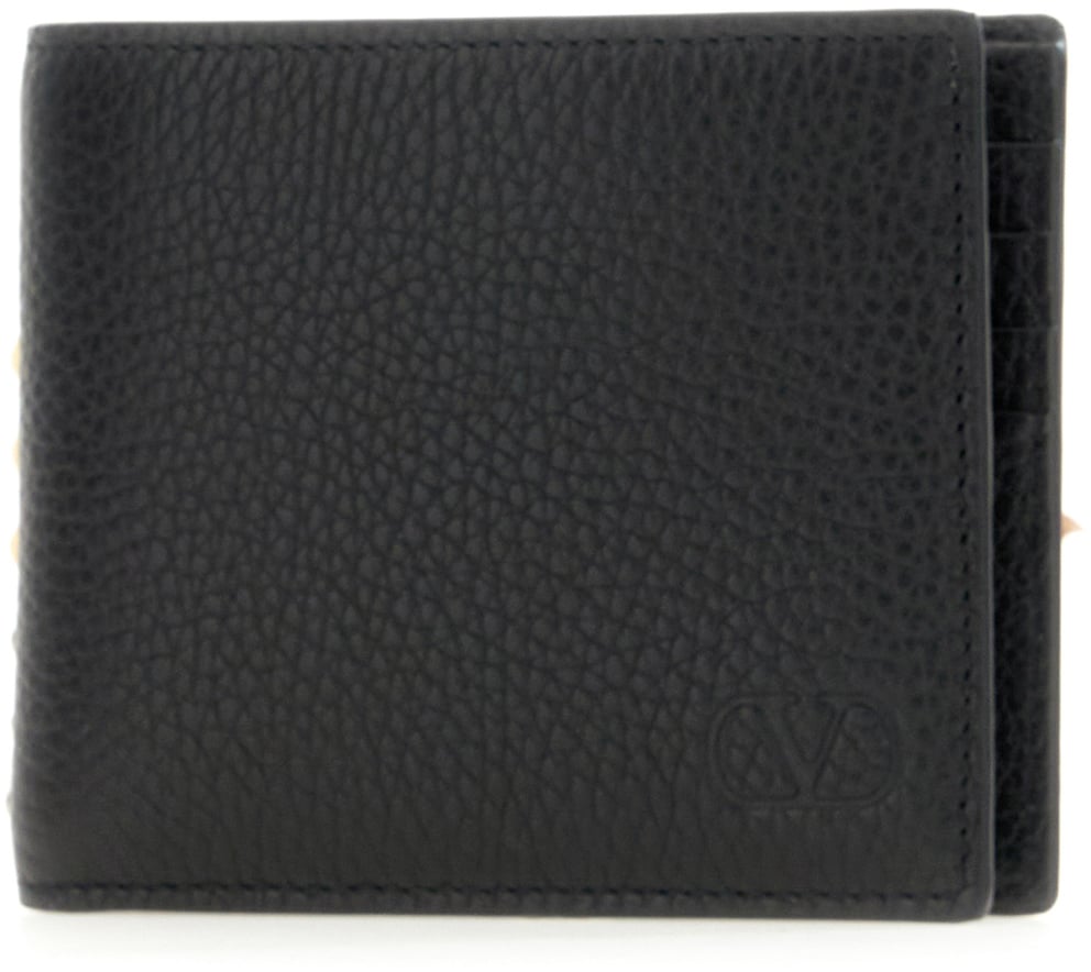 Valentino Garavani Black leather Rockstud wallet Zwart