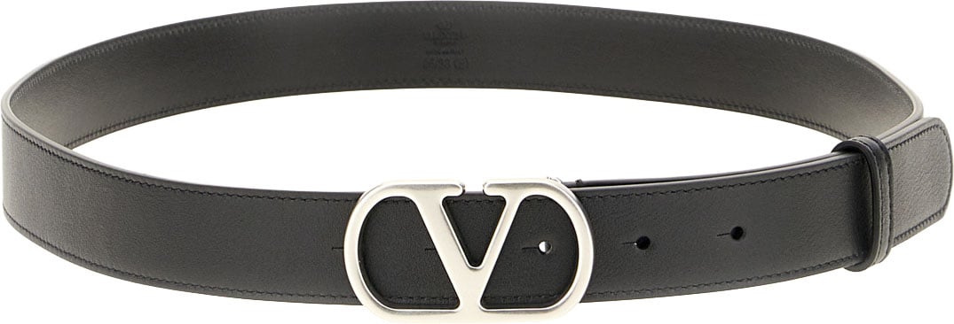 Valentino Garavani Black leather belt Zwart