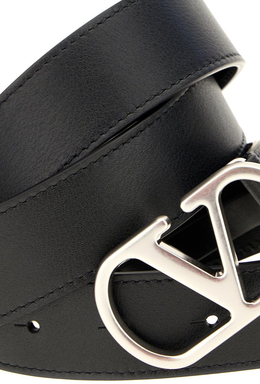 Valentino Garavani Black leather belt Zwart