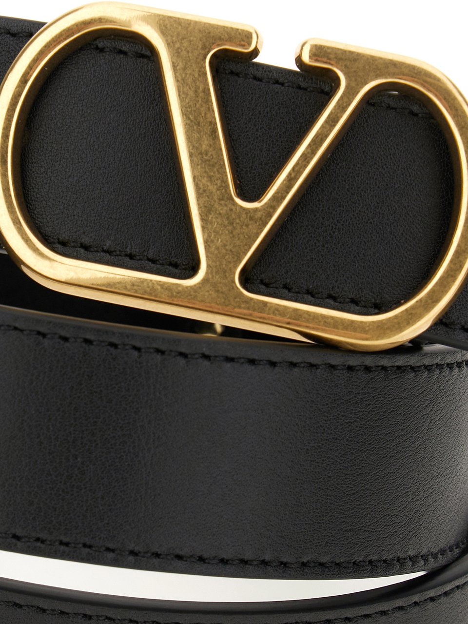 Valentino Garavani Black leather belt Zwart