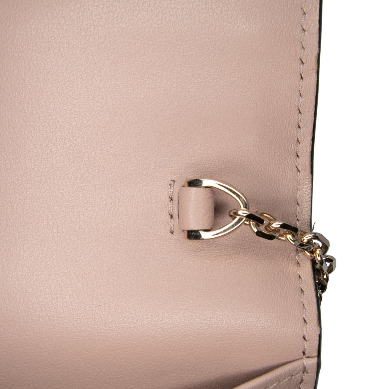 Valentino Calfskin Rockstud Envelope Wallet on Chain Bruin