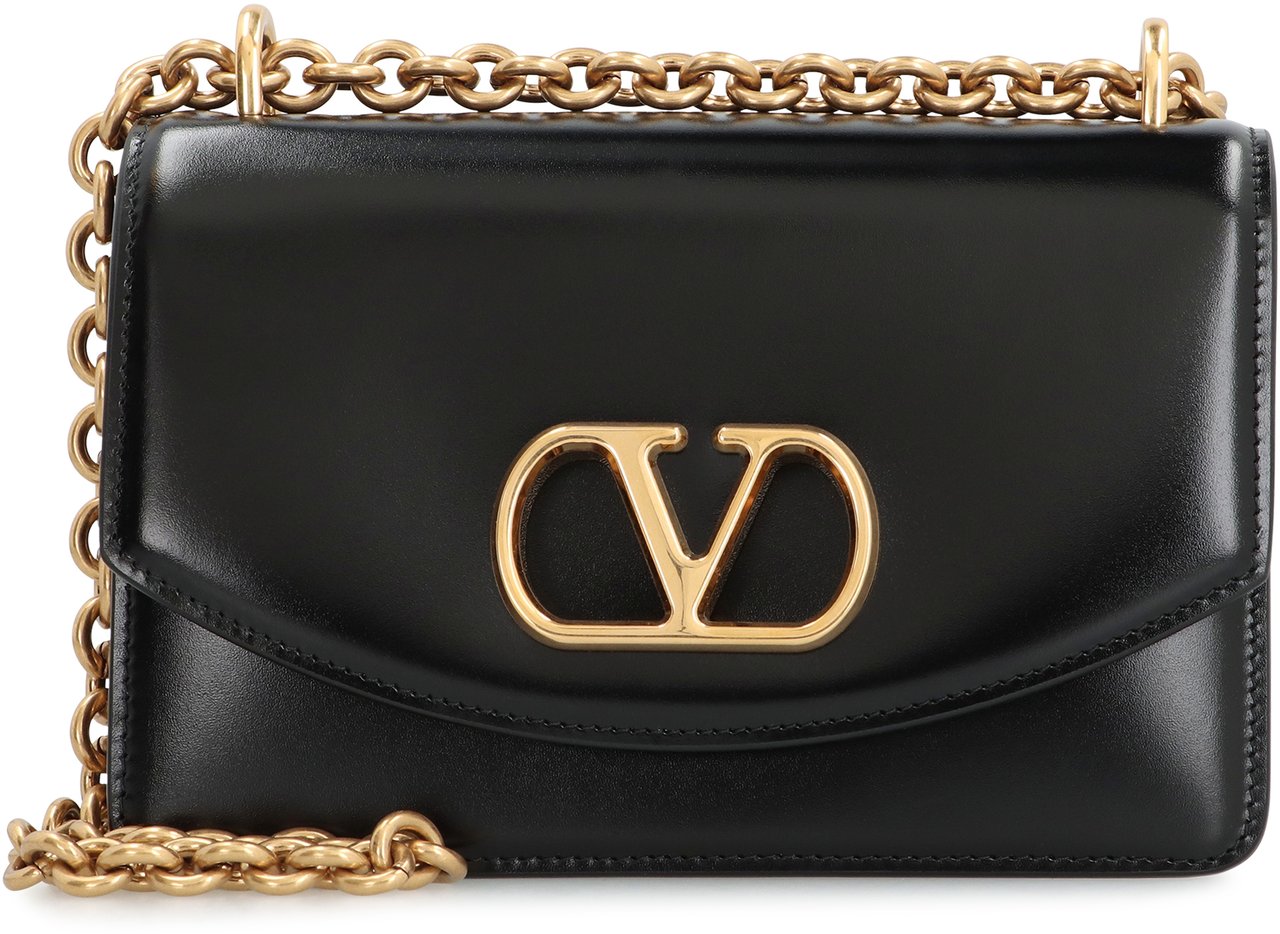 Valentino Vain Leather crossbody bag Zwart