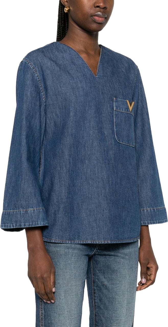 Valentino Shirts Navy Blauw