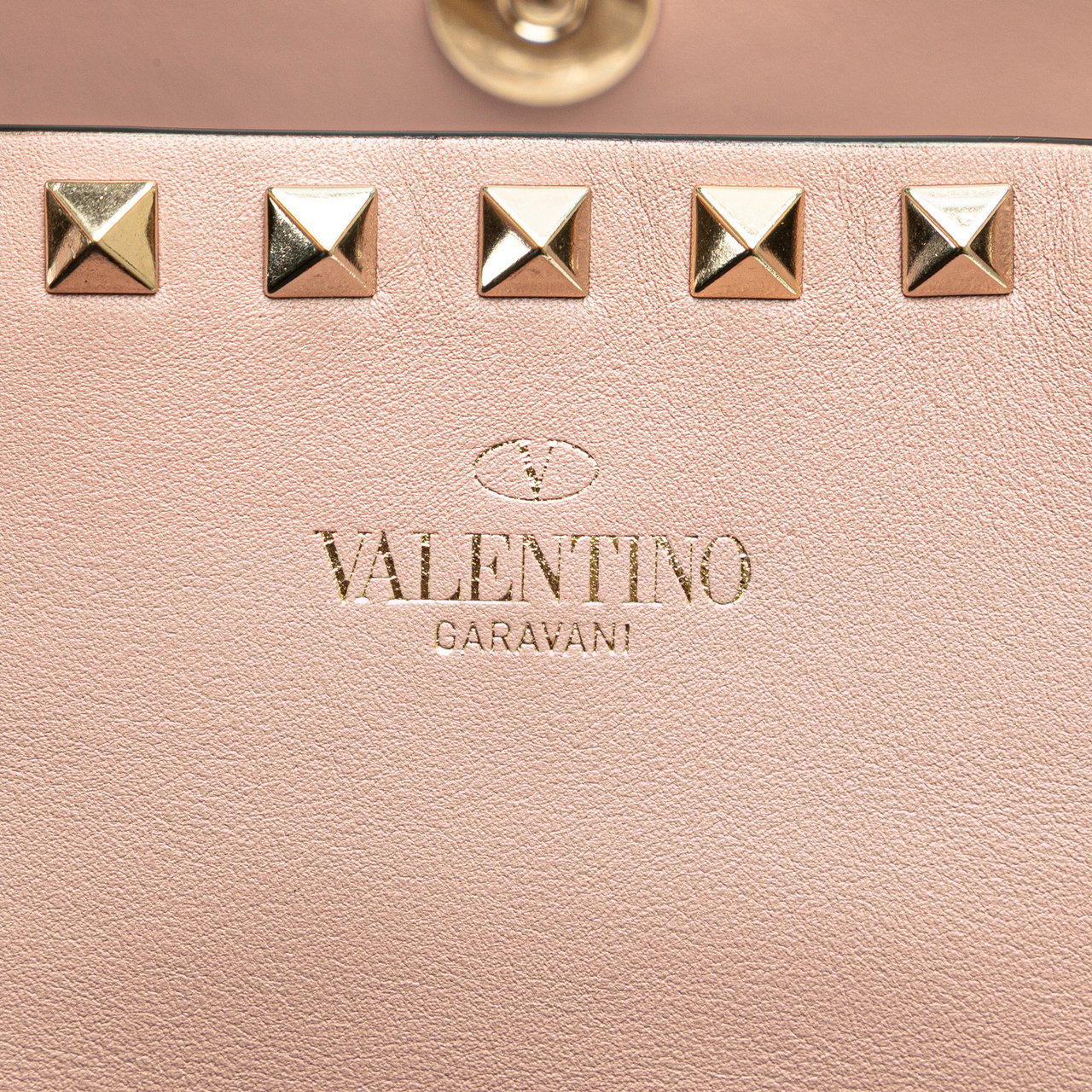 Valentino Leather Rockstud Tote Roze