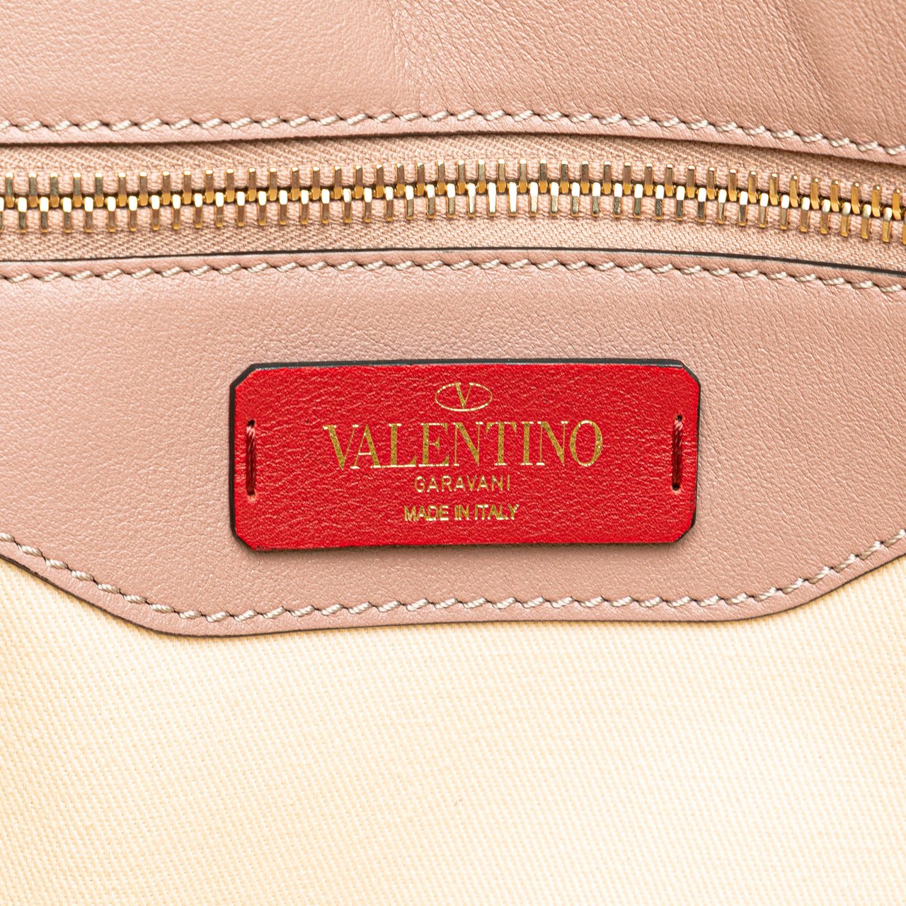 Valentino Leather Rockstud Tote Roze