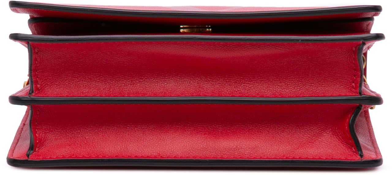 Valentino Leather Love Lab Chain Crossbody Rood