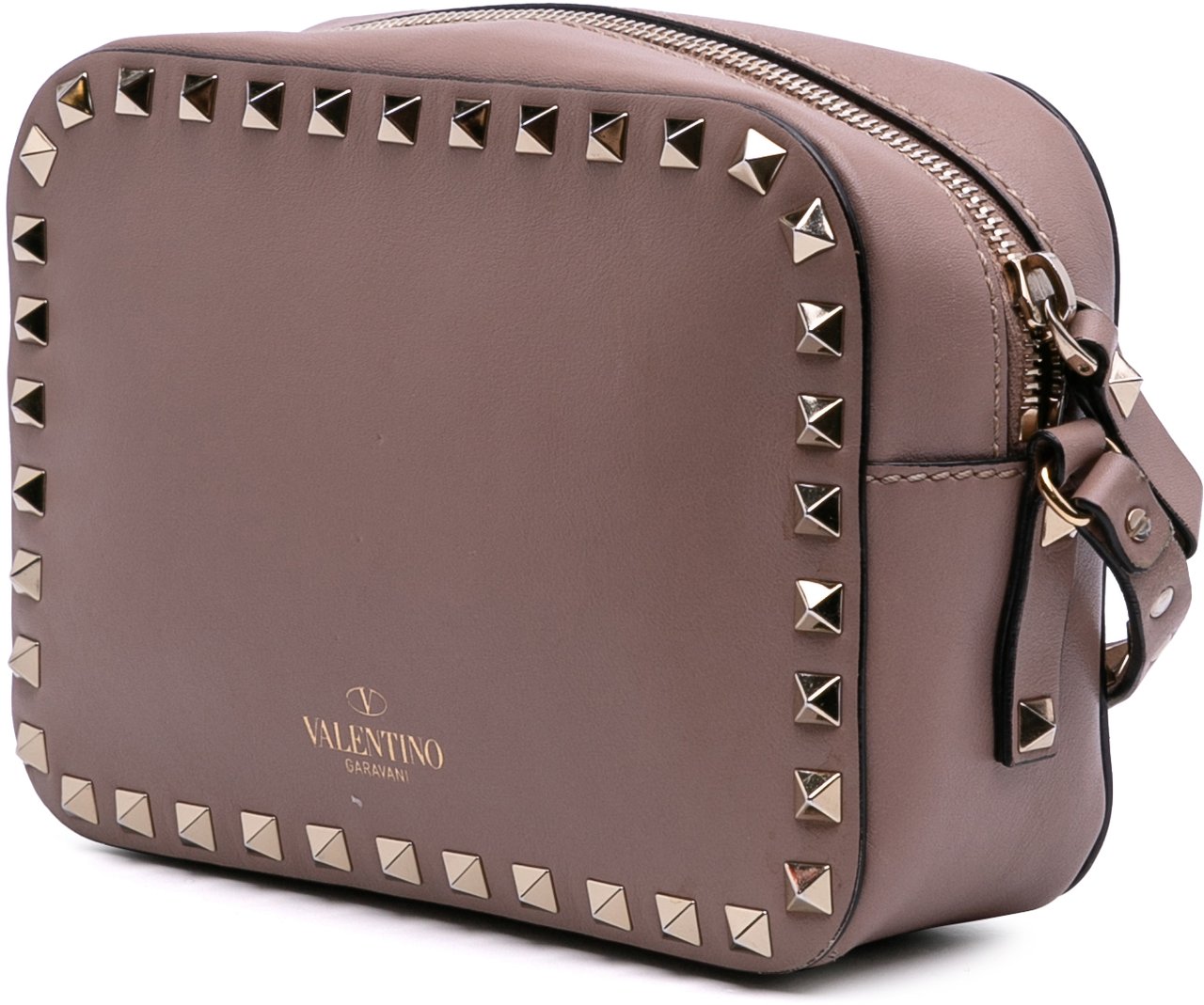 Valentino Leather Rockstud Camera Bag Roze