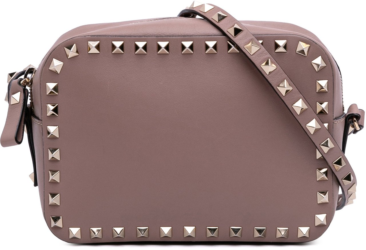 Valentino Leather Rockstud Camera Bag Roze