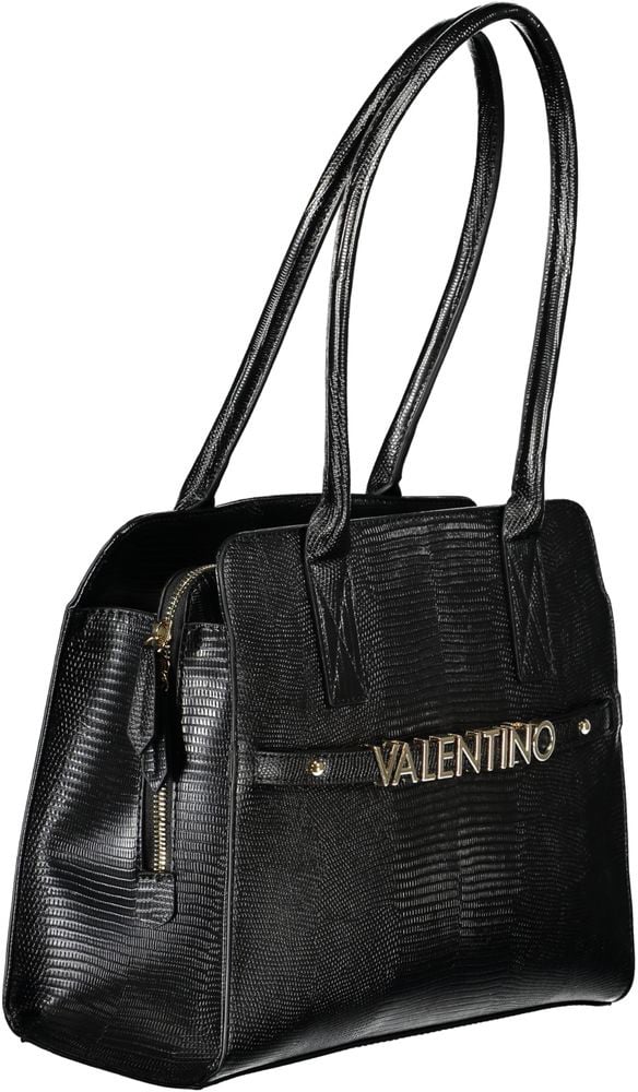 Valentino by Mario Valentino Mario Valentino Black Polyurethane Women's Bag Zwart