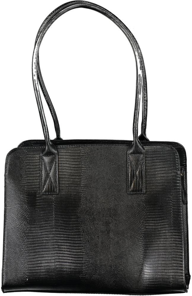 Valentino by Mario Valentino Mario Valentino Black Polyurethane Women's Bag Zwart