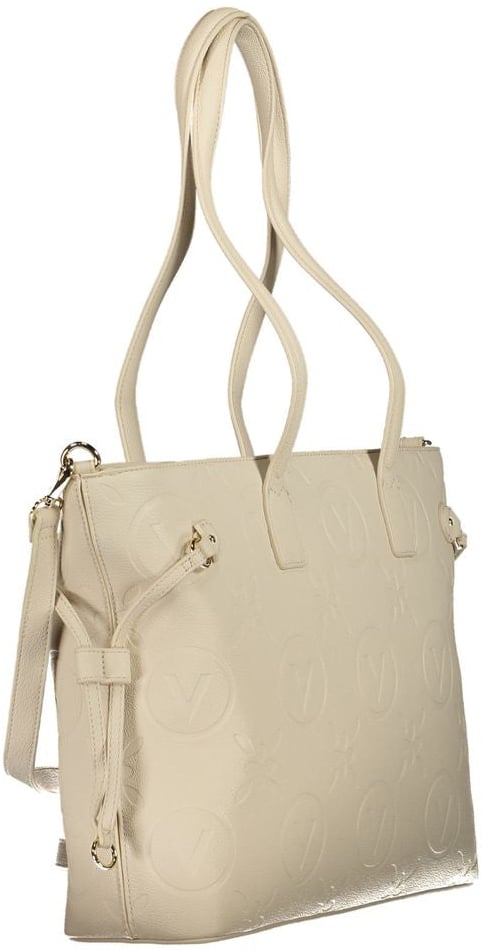 Valentino by Mario Valentino Mario Valentino Beige Polyurethane Women's Handbag Zwart