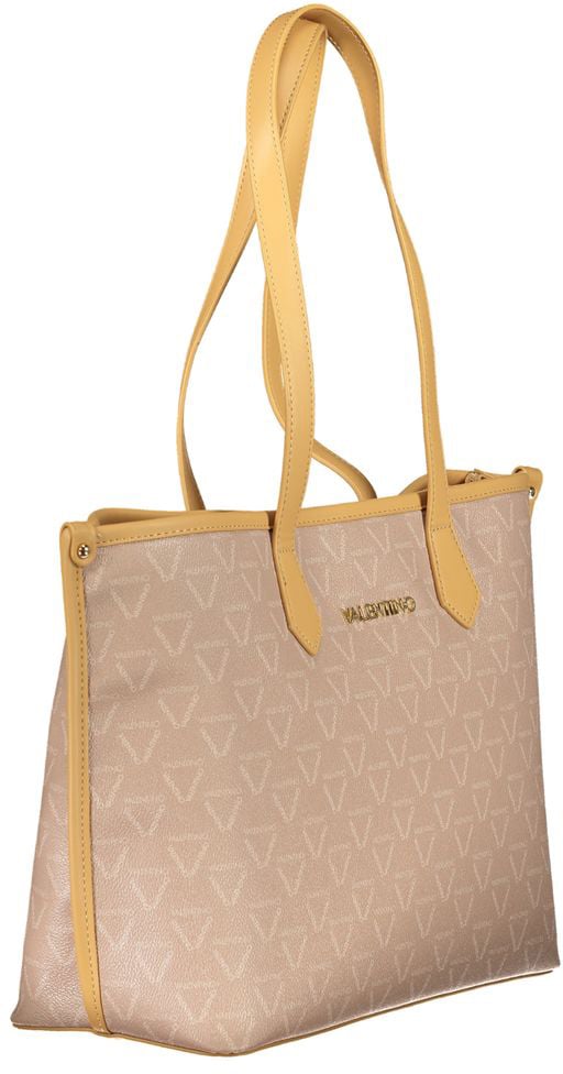 Valentino by Mario Valentino Mario Valentino Beige Polyurethane Women's Bag with Central Pocket and Zip Closure Roze