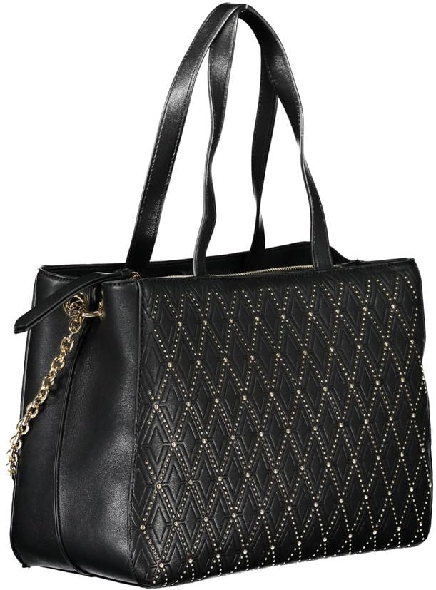 Valentino by Mario Valentino Mario Valentino Black Polyurethane Women Handbag Zwart