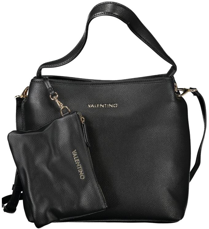 Valentino by Mario Valentino Mario Valentino Black Polyurethane Women's Bag Zwart