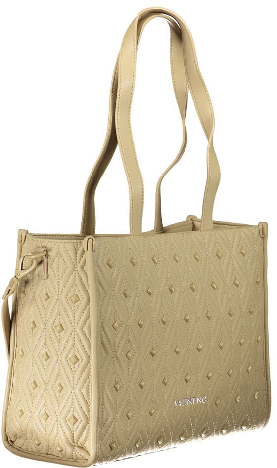Valentino by Mario Valentino Mario Valentino Beige Polyurethane Women Handbag Zwart