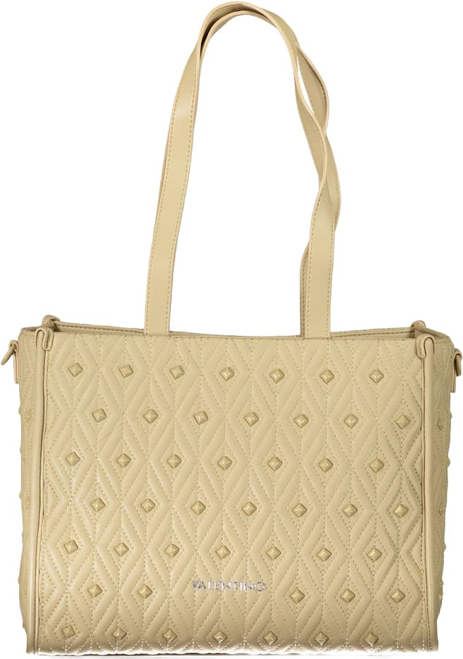 Valentino by Mario Valentino Mario Valentino Beige Polyurethane Women Handbag Zwart