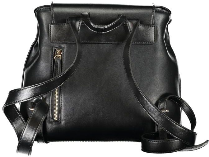 Valentino by Mario Valentino Mario Valentino Black Polyurethane Women Backpack Zwart