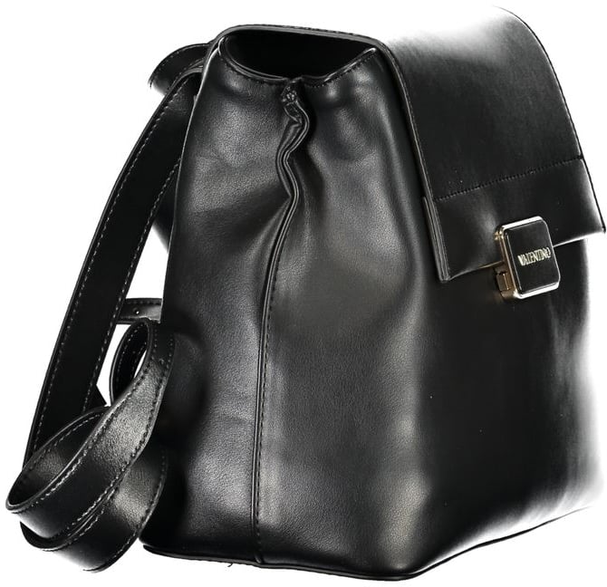 Valentino by Mario Valentino Mario Valentino Black Polyurethane Women Backpack Zwart