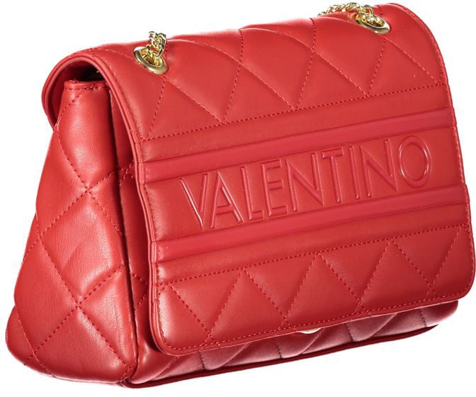 Valentino by Mario Valentino Mario Valentino Rosso Polyurethane Women's Bag with Chain and Internal Pockets Wit