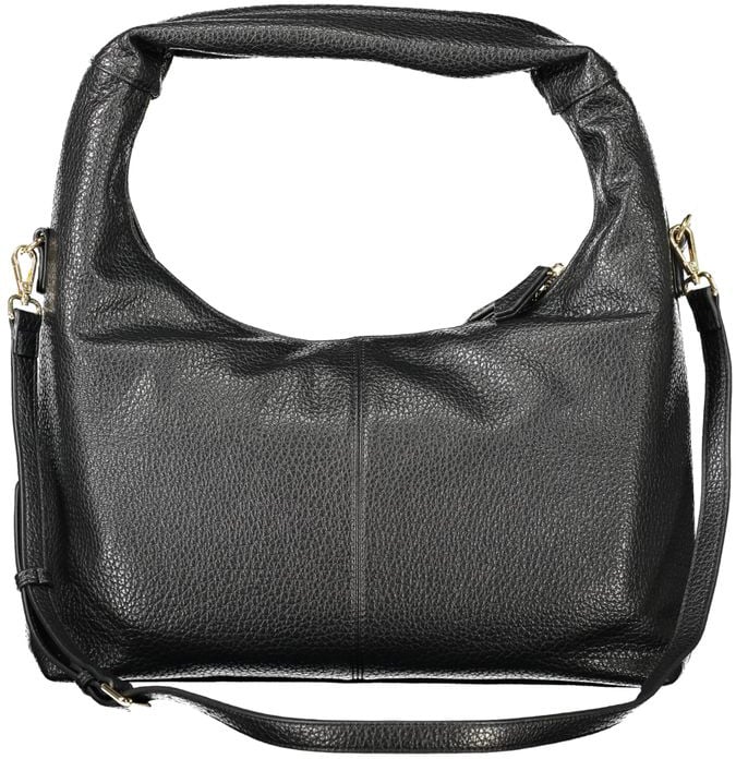 Valentino by Mario Valentino Mario Valentino Black Polyurethane Women Shoulder Bag Zwart