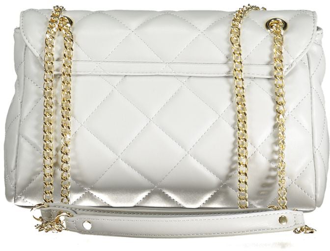 Valentino by Mario Valentino Mario Valentino Gray Polyurethane Women's Bag With Chain Shoulder Handle Zwart