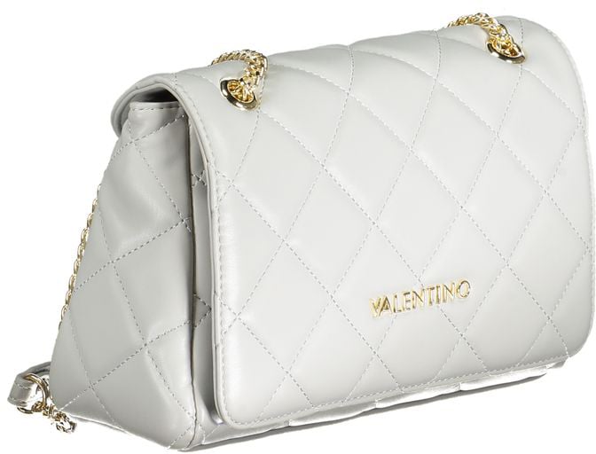 Valentino by Mario Valentino Mario Valentino Gray Polyurethane Women's Bag With Chain Shoulder Handle Zwart