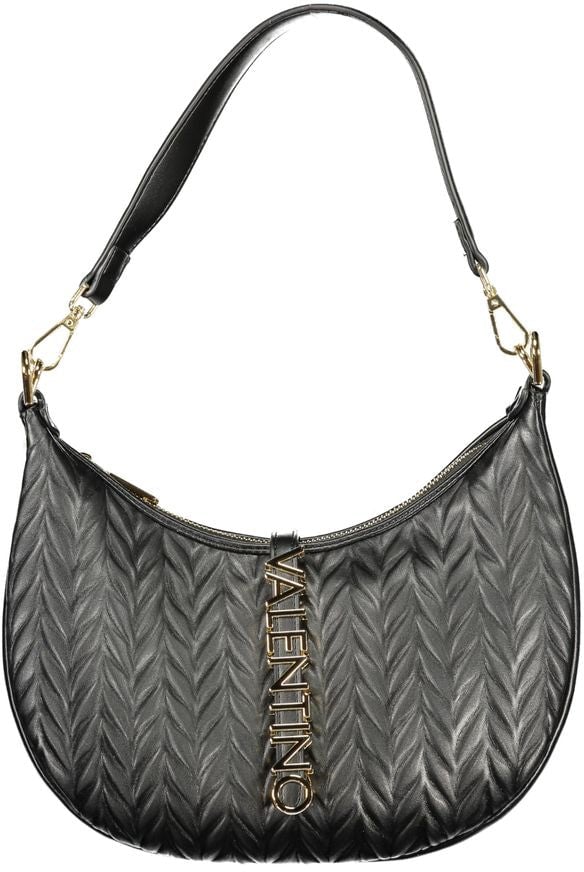 Valentino by Mario Valentino Mario Valentino Black Polyurethane Women's Shoulder Bag Zwart