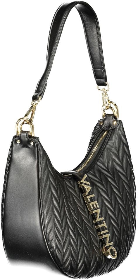 Valentino by Mario Valentino Mario Valentino Black Polyurethane Women's Shoulder Bag Zwart