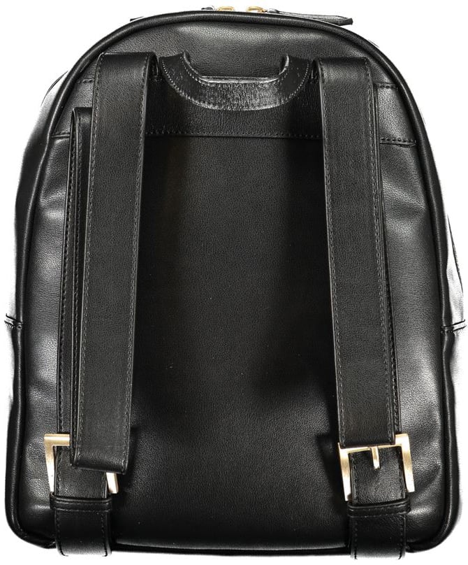 Valentino by Mario Valentino Mario Valentino Black Polyurethane Women's Backpack Zwart