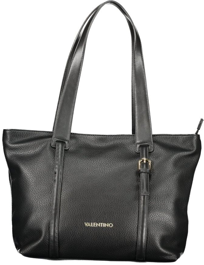 Valentino by Mario Valentino Mario Valentino Black Polyurethane Women's Bag for Sophisticated Accessorizing Zwart