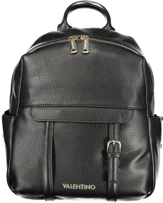 Valentino by Mario Valentino Mario Valentino Black Polyurethane Women Backpack Zwart