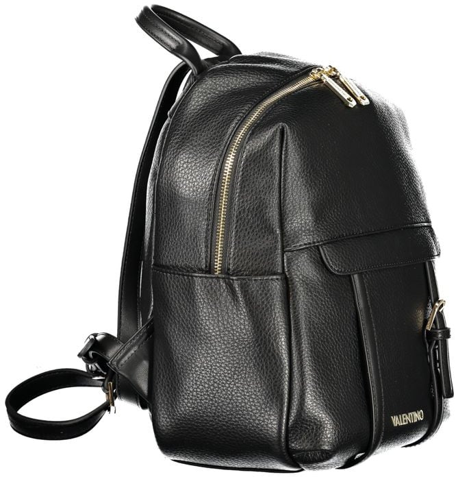 Valentino by Mario Valentino Mario Valentino Black Polyurethane Women Backpack Zwart