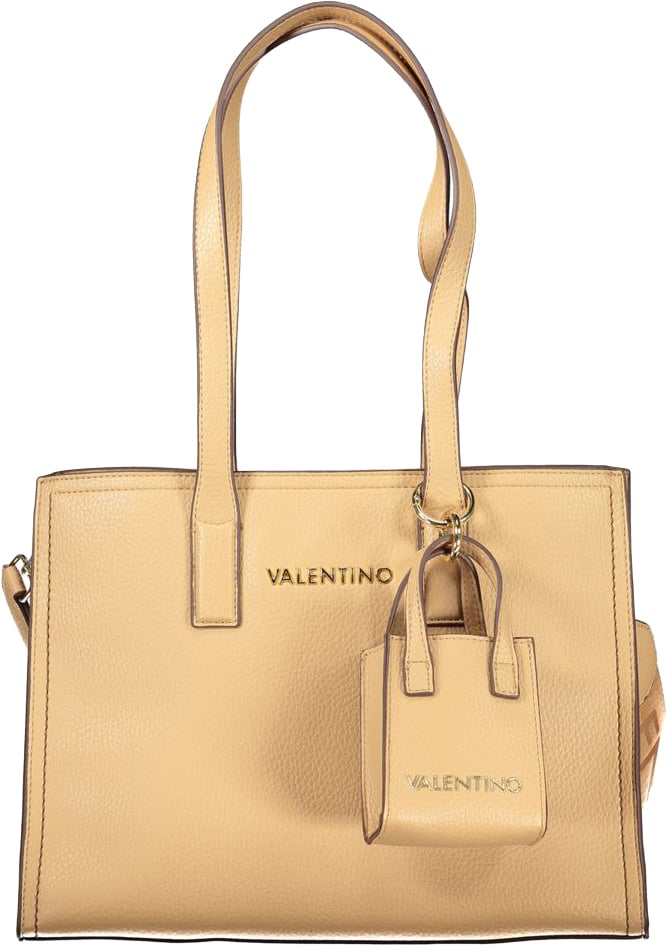 Valentino by Mario Valentino Mario Valentino Beige Polyurethane Women Handbag Zwart