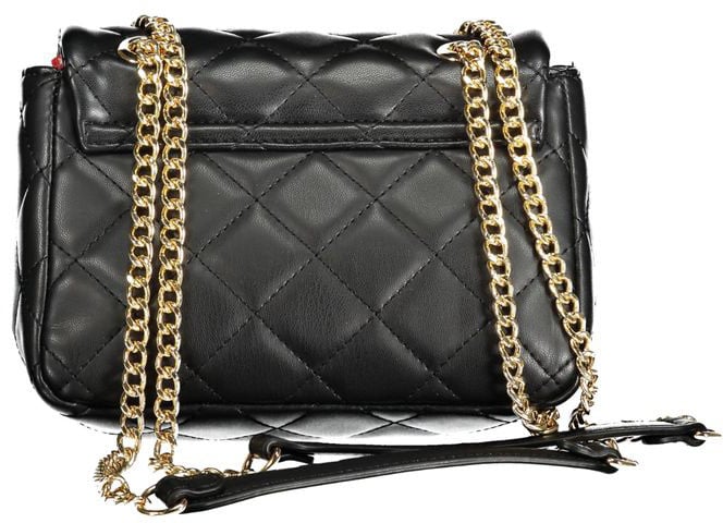Valentino by Mario Valentino Mario Valentino Black Polyurethane Women Shoulder Bag Zwart