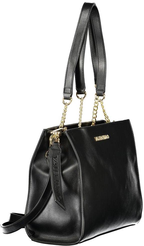 Valentino by Mario Valentino Mario Valentino Black Polyurethane Womens Bag Zwart