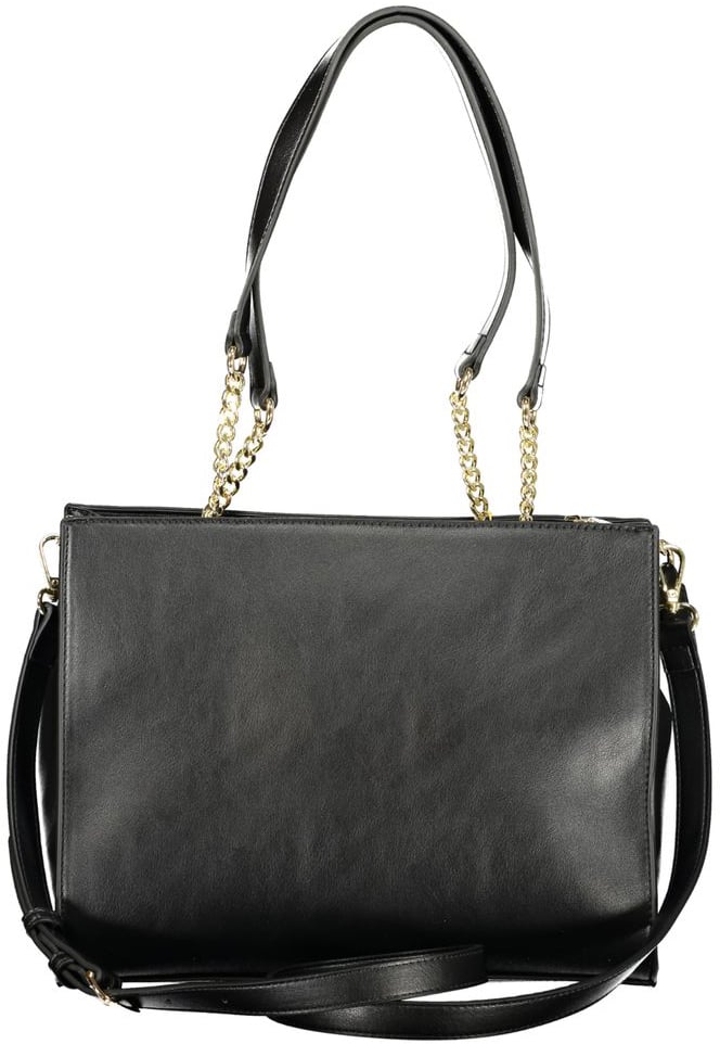 Valentino by Mario Valentino Mario Valentino Black Polyurethane Womens Bag Zwart