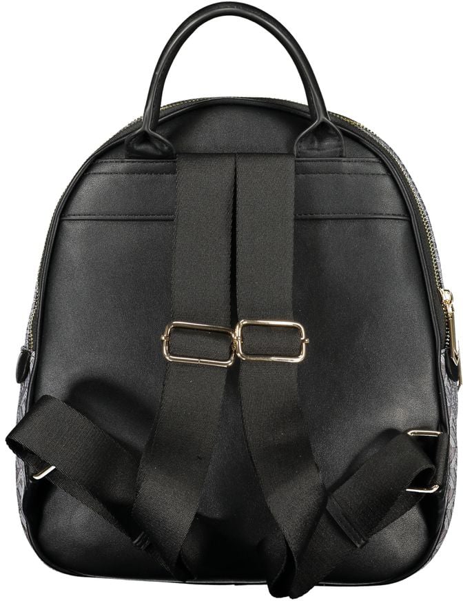 Valentino by Mario Valentino Mario Valentino Black Polyurethane Women's Backpack Zwart
