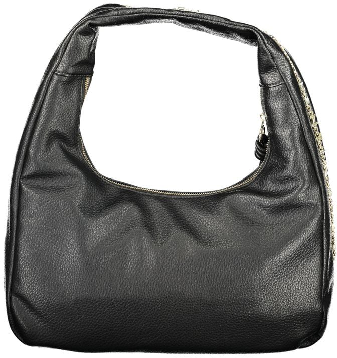 Valentino by Mario Valentino Mario Valentino Black Polyurethane Women's Shoulder Bag Zwart