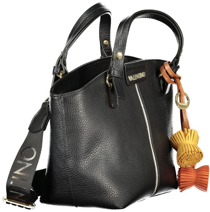 Valentino by Mario Valentino Mario Valentino Black Polyurethane Women's Bag Zwart