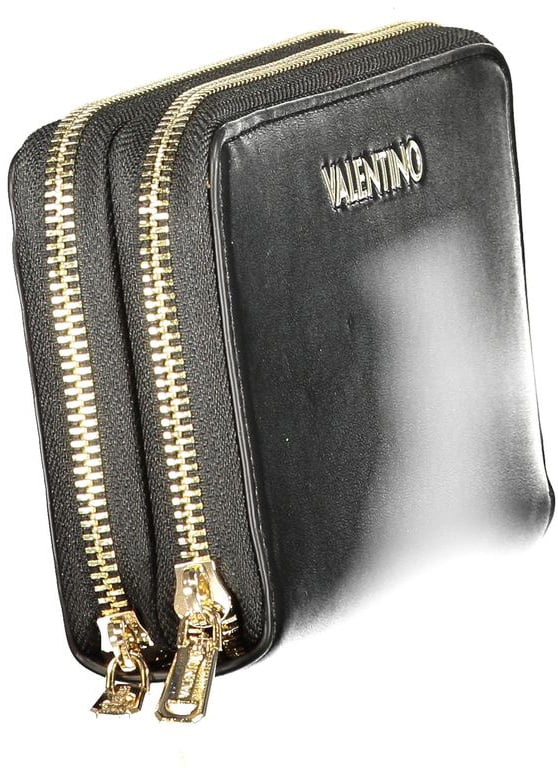 Valentino by Mario Valentino Mario Valentino Black Polyurethane Women's Wallet Zwart