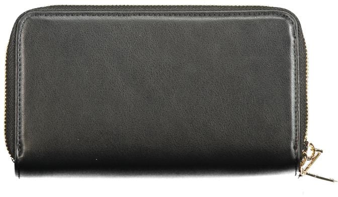 Valentino by Mario Valentino Mario Valentino Black Polyurethane Women's Wallet Zwart