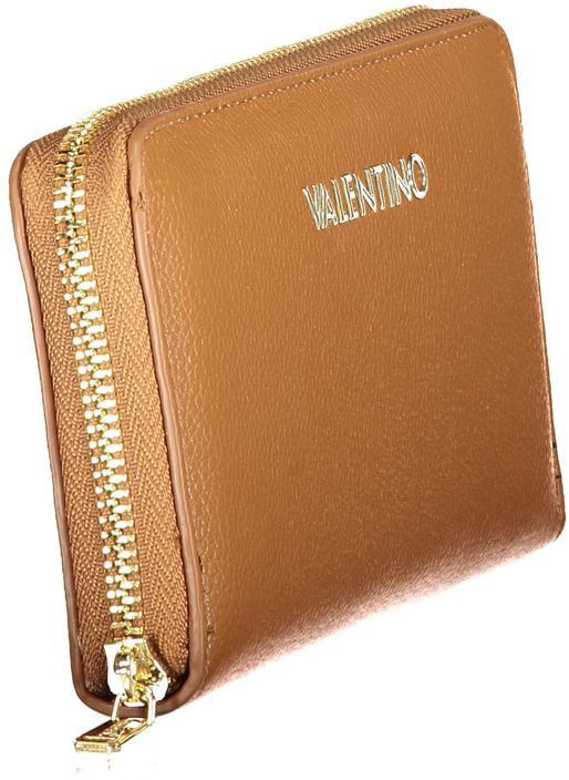 Valentino by Mario Valentino Mario Valentino Brown Polyurethane Women Wallet with Zip Closure Bruin