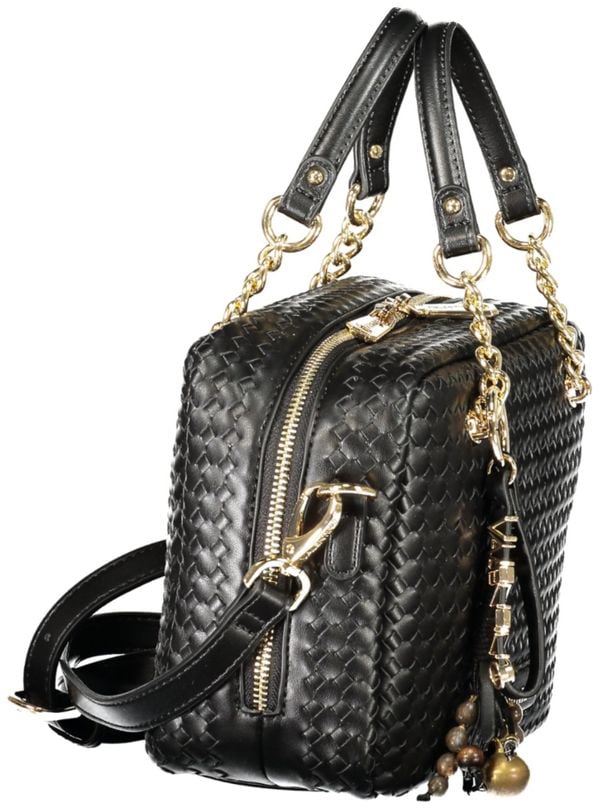 Valentino by Mario Valentino Mario Valentino Black Polyurethane Women's Bag Zwart