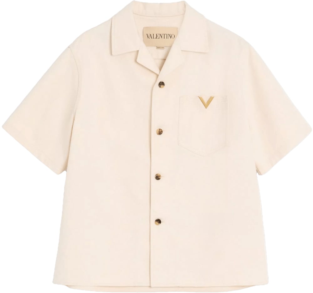 Valentino DENIM OVERHEMD VLOGO WIT Wit