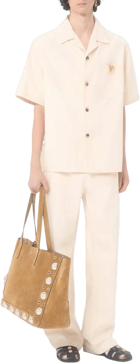 Valentino DENIM OVERHEMD VLOGO WIT Wit