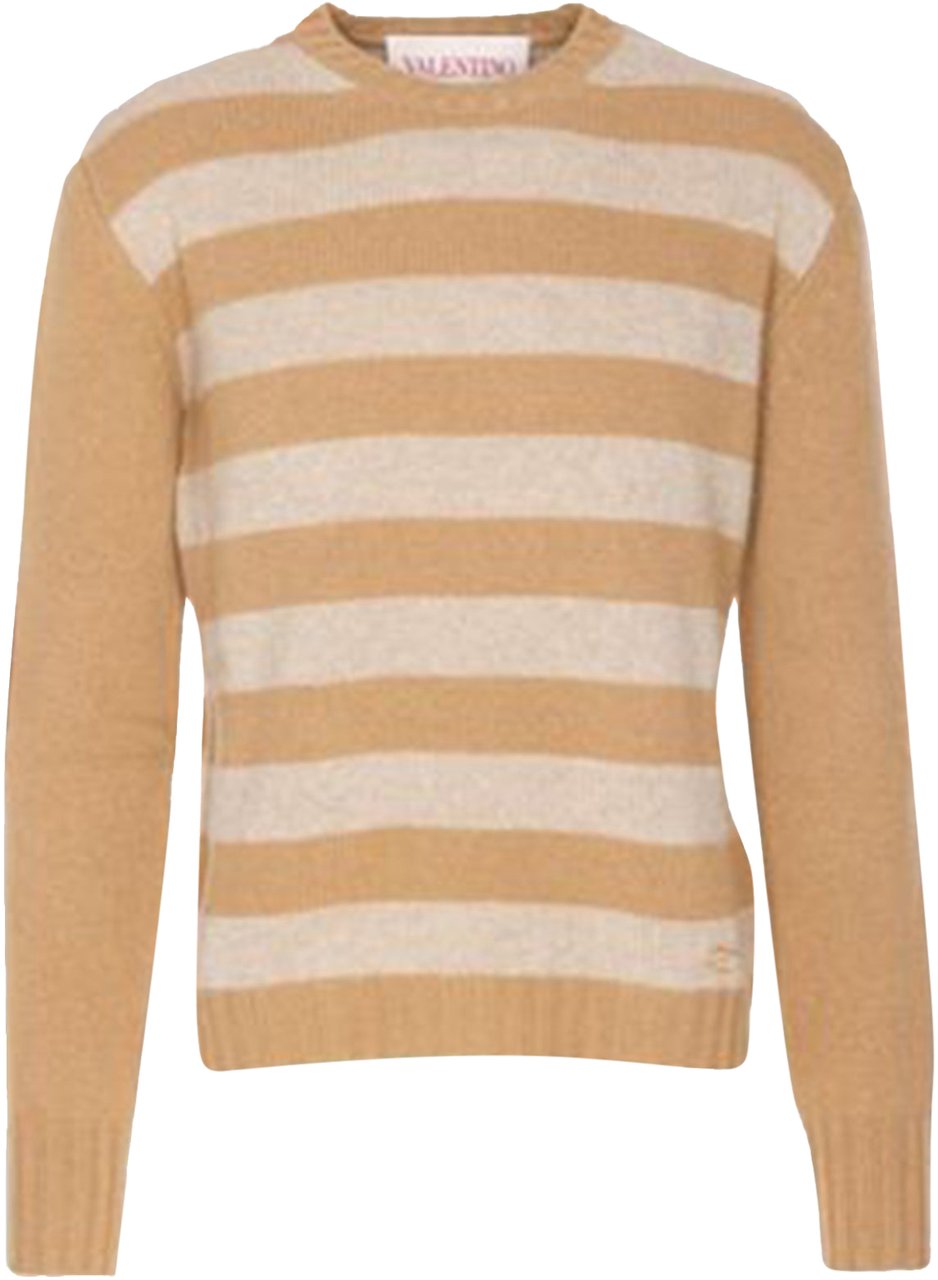 Valentino Cashmere And Wool Beige Dessin Beige