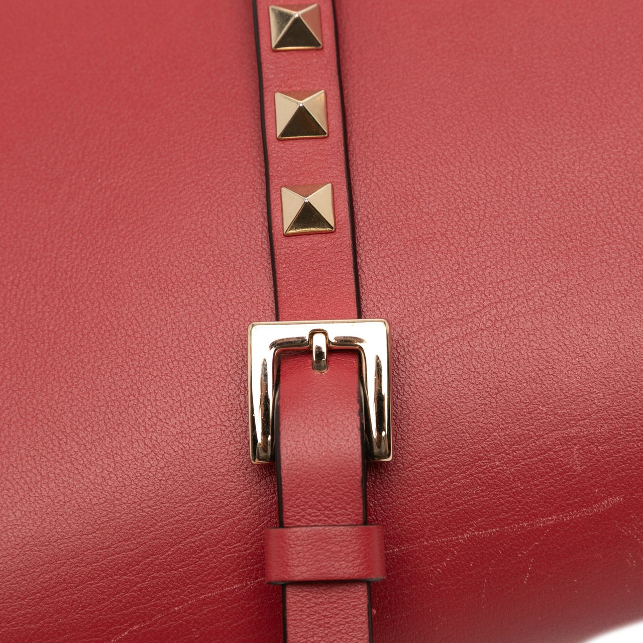 Valentino Small Leather Rockstud Flap Crossbody Rood