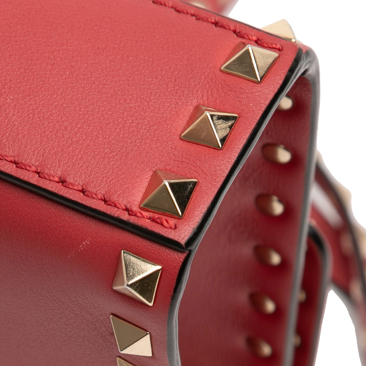Valentino Small Leather Rockstud Flap Crossbody Rood